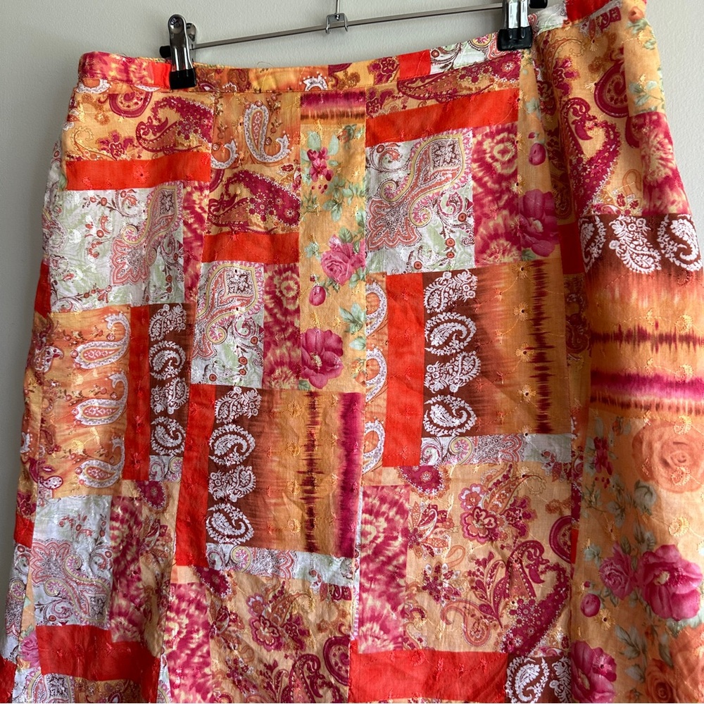 Christopher & Banks Colorful Patchwork A-Line Skirt - Picture 2 of 10